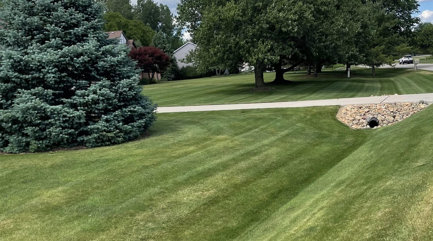 Residential lawn mowing result in Clinton, Michigan